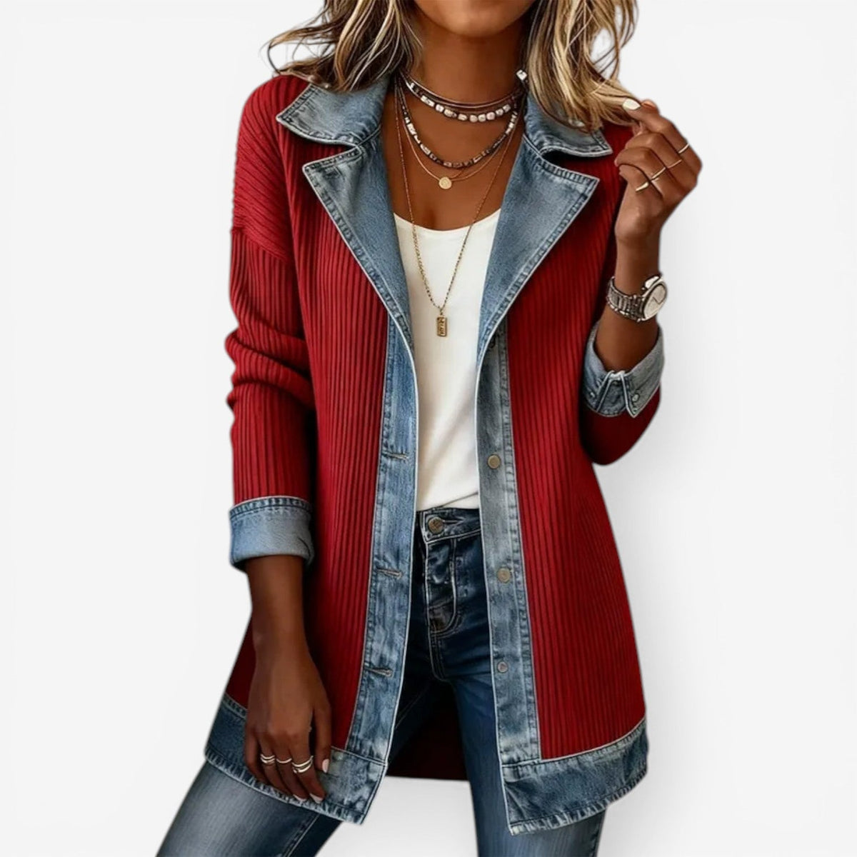Emilia™ blandet denimjakke