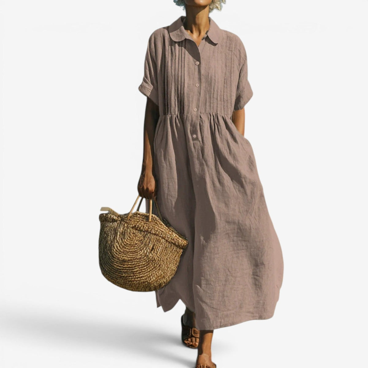 Elina™ Midi skjortekjole