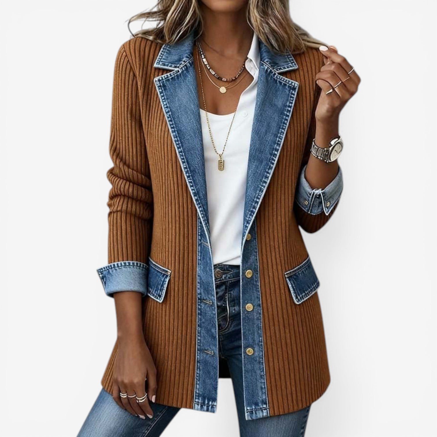 Emilia™ blandet denimjakke