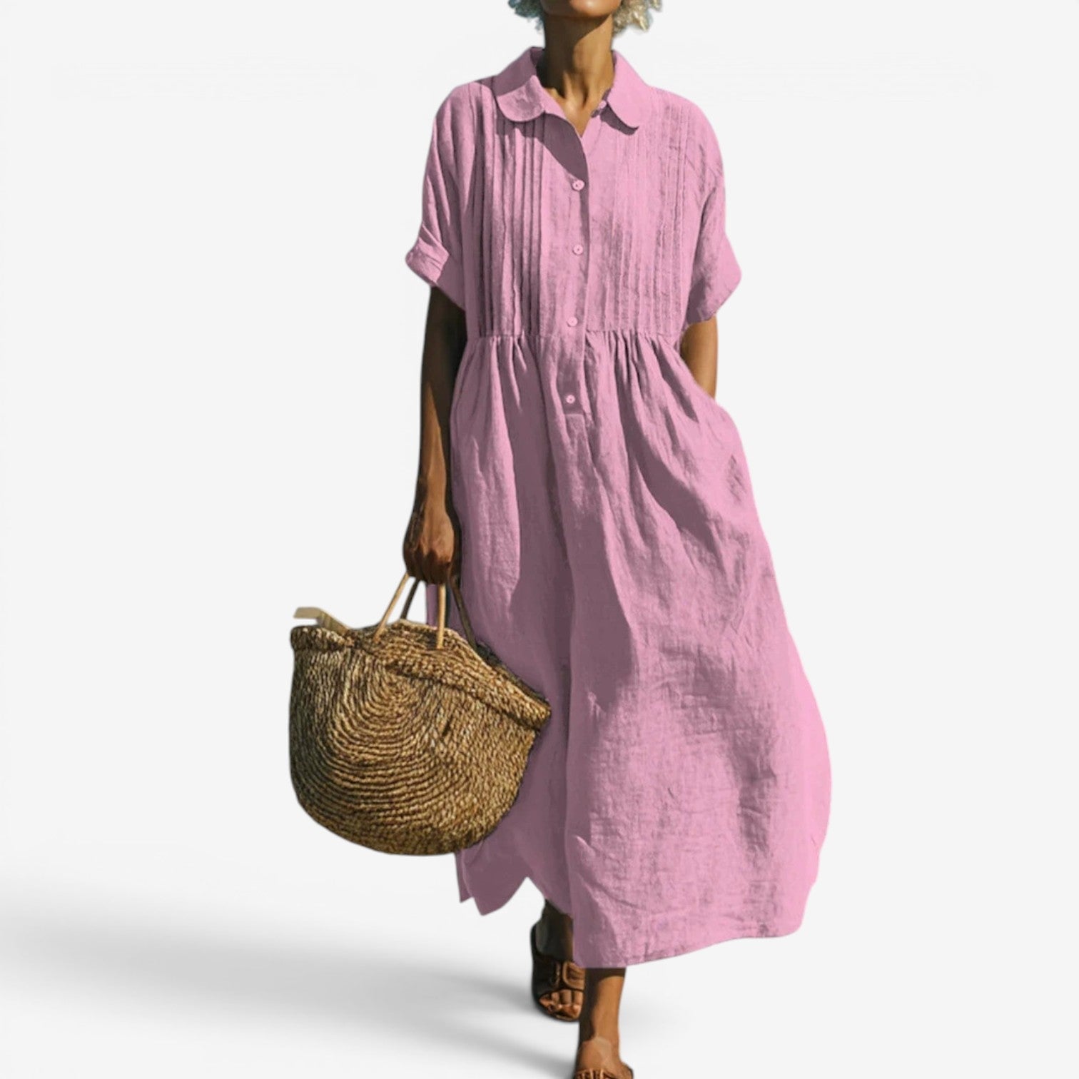 Elina™ Midi skjortekjole