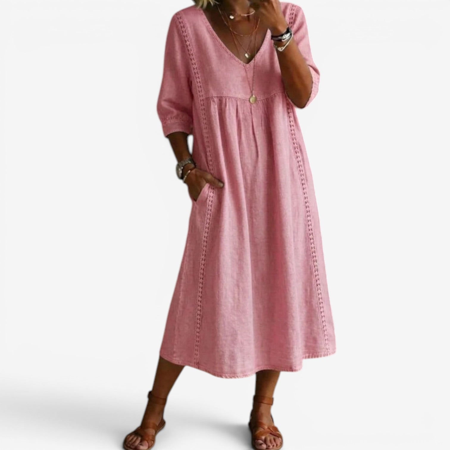 Carolline™ Sommerkjole med broderi