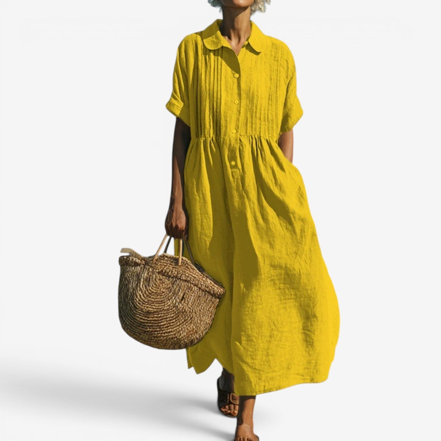 Elina™ Midi skjortekjole