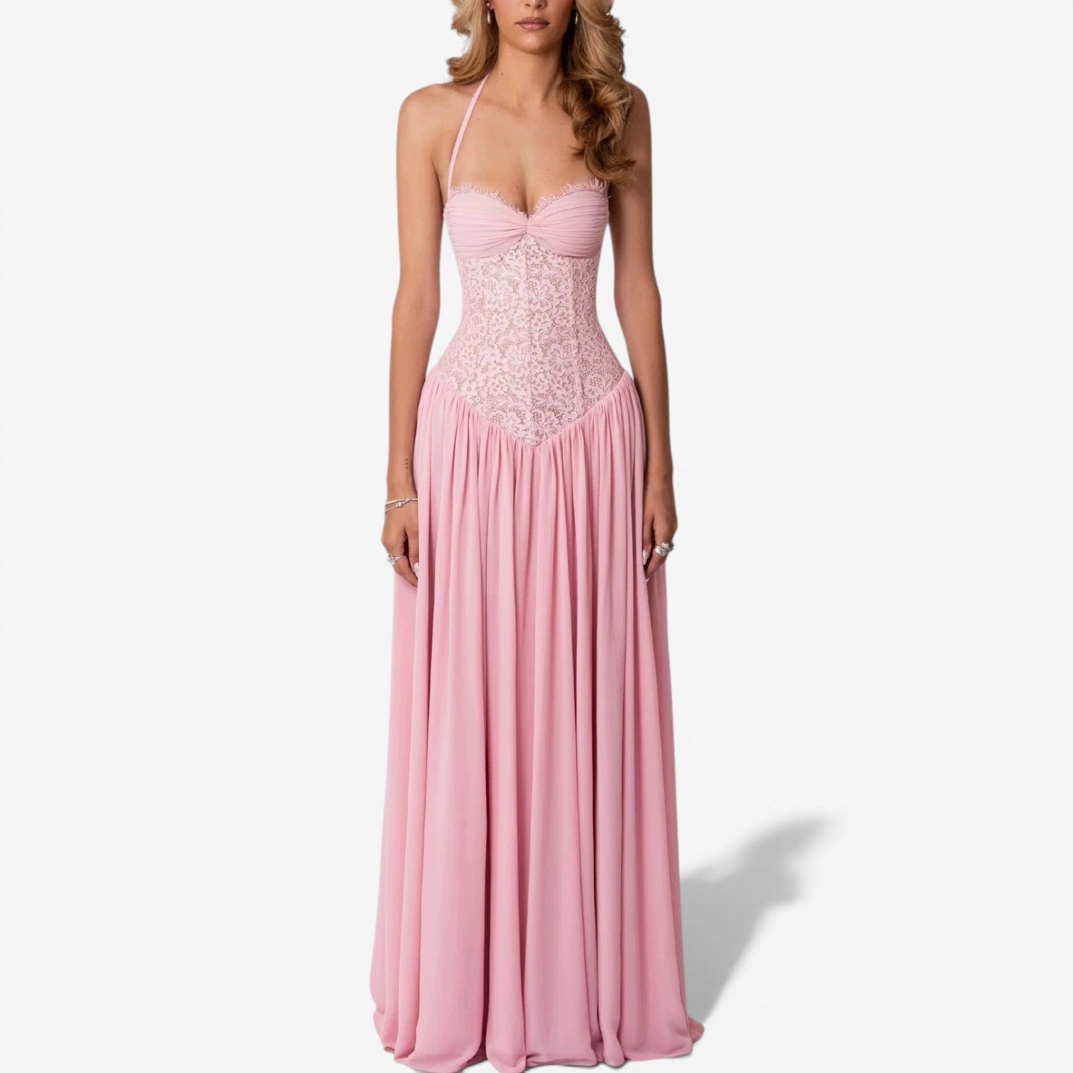 Astrid™ Lang Chiffonkjole