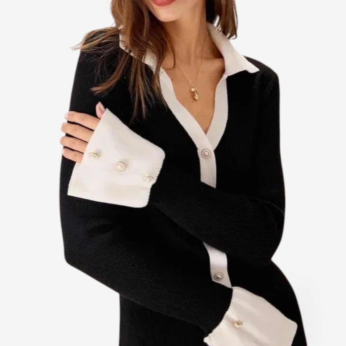 Guilla™ Ribbet strik minikjole