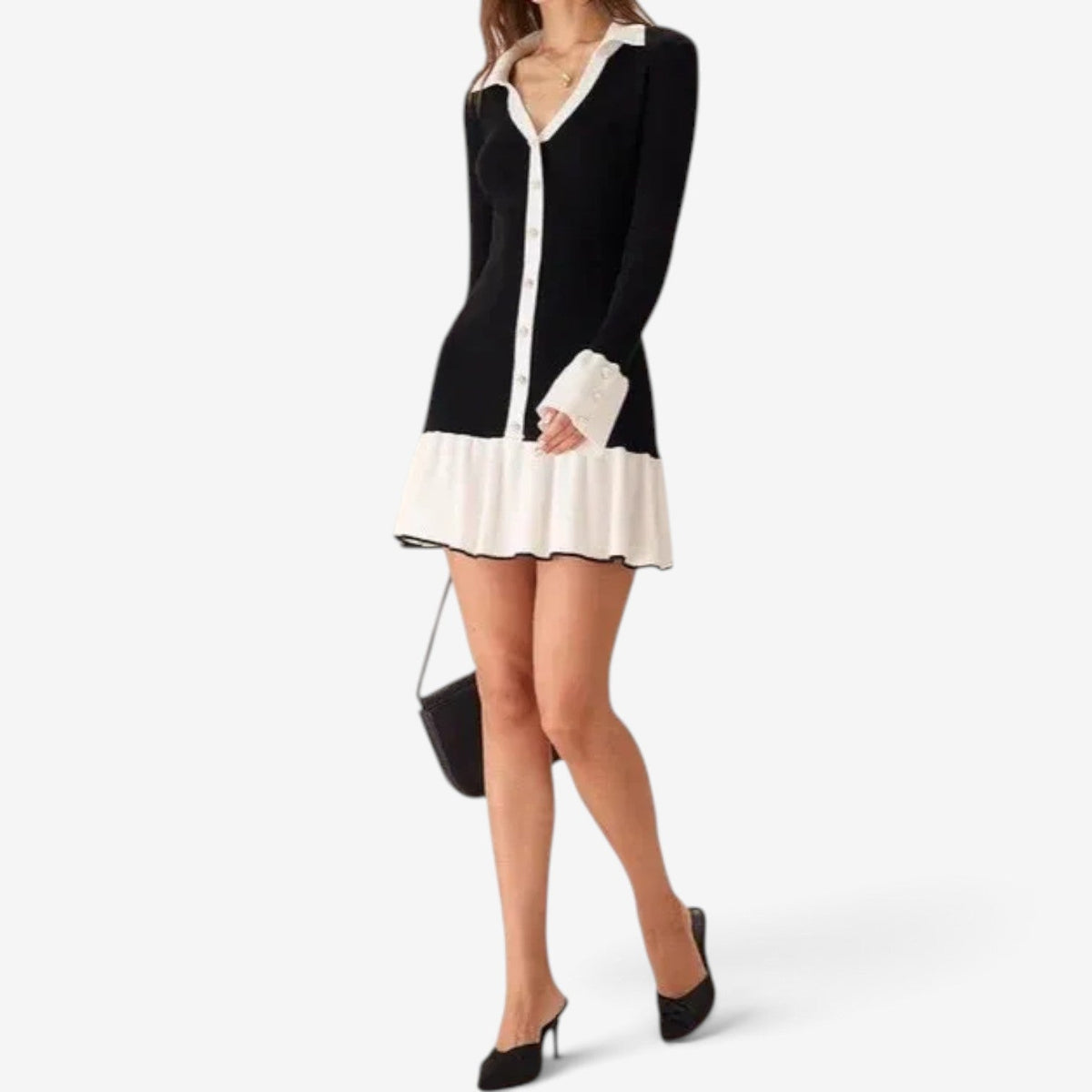 Guilla™ Ribbet strik minikjole