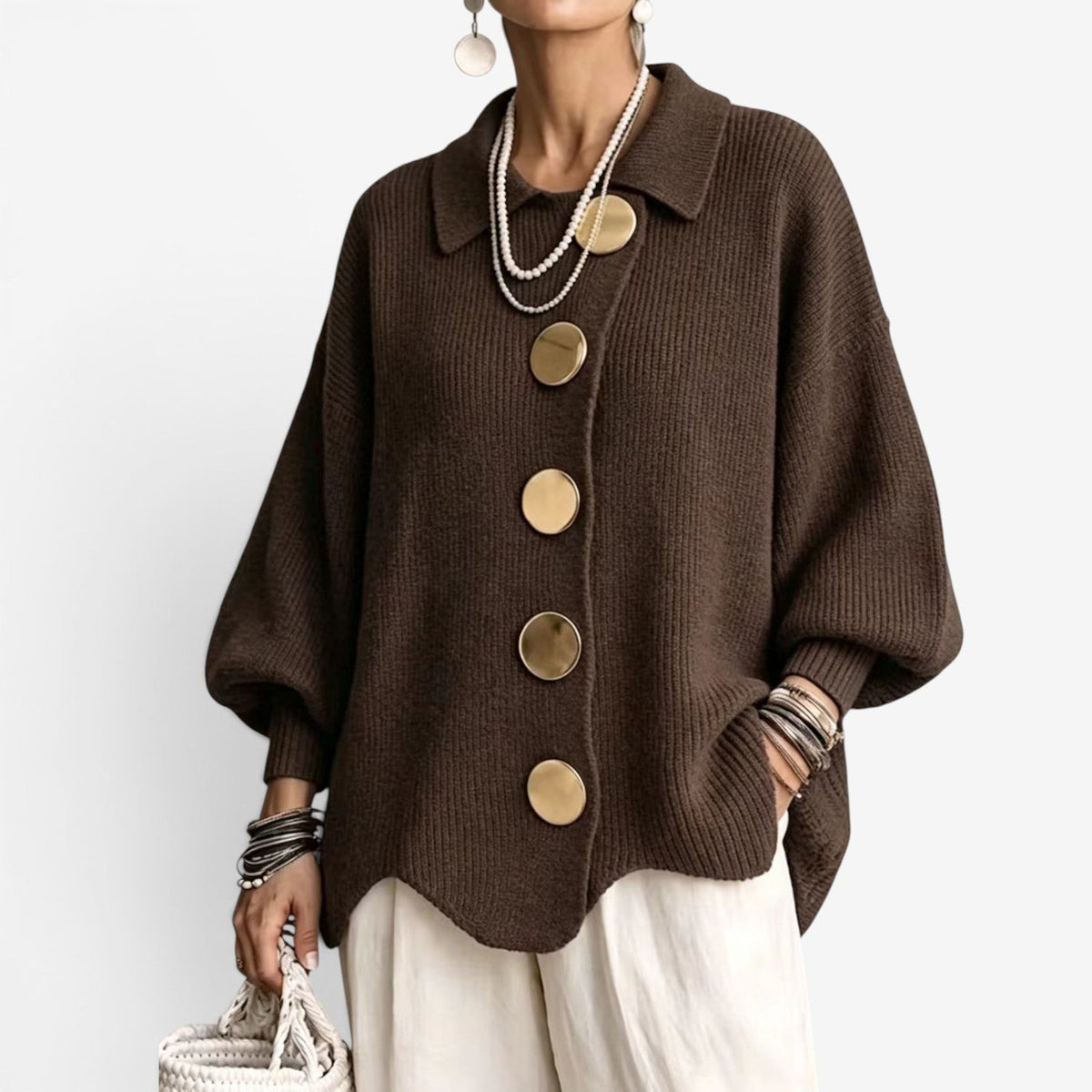 Chona™ Oversized strikket cardigan sweater