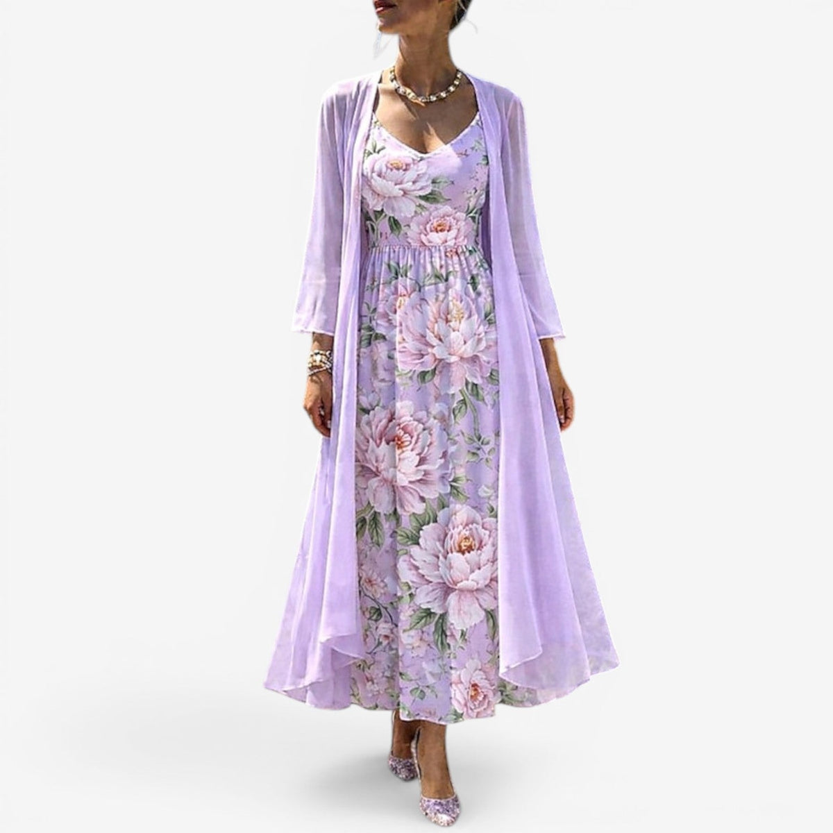 Olivia™ Lang blomstret kjole