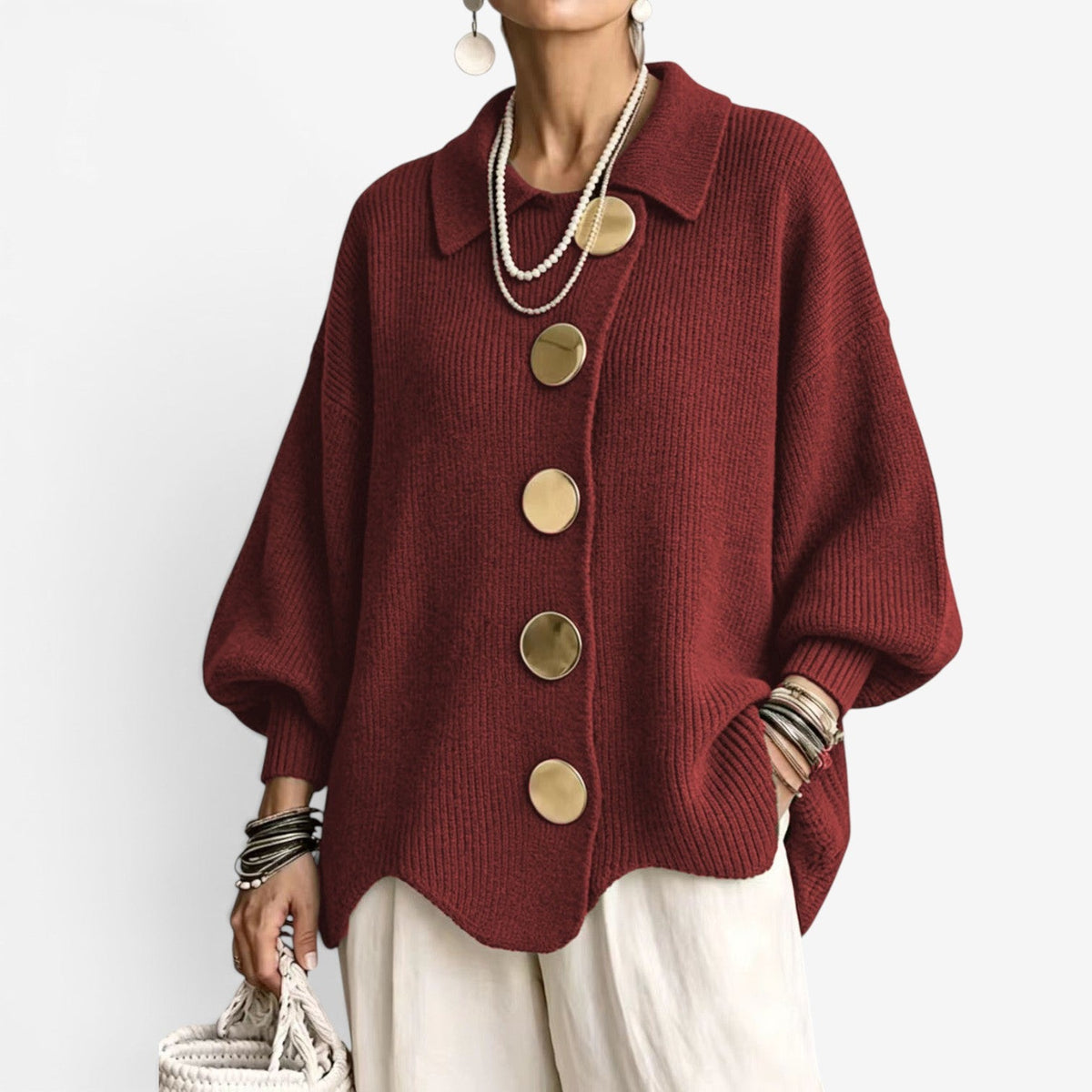 Chona™ Oversized strikket cardigan sweater