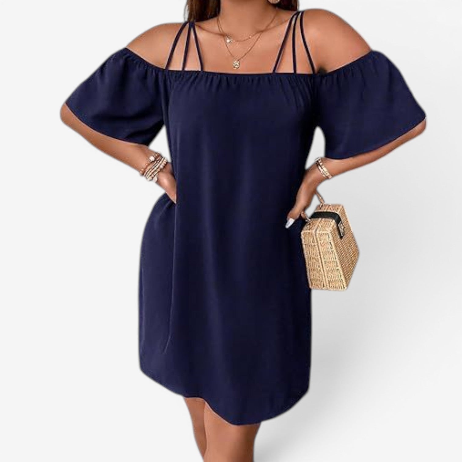 Jenny™ Kort kjole med skulderstropper