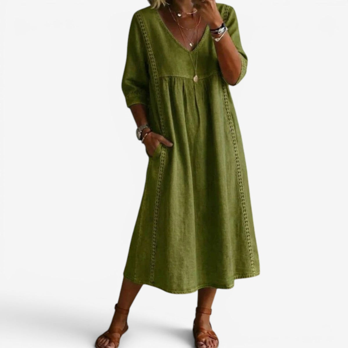Caroline™ Broderet Sommerkjole