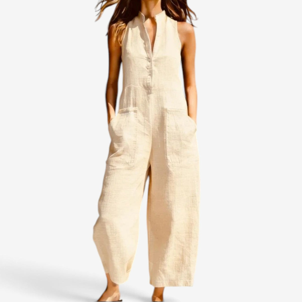 Georgia™ Ærmeløs jumpsuit med vide ben