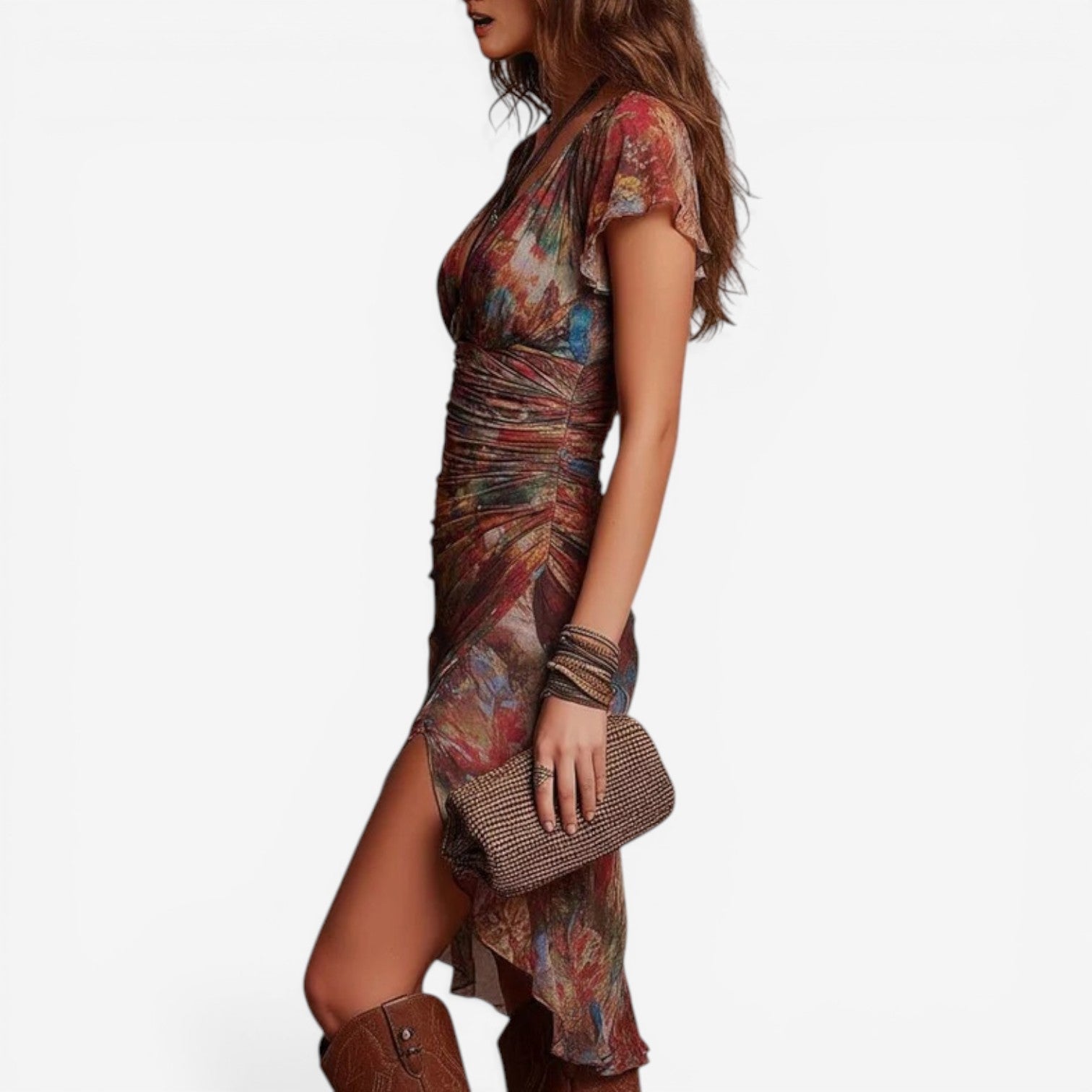 Selma™ Draperet midi-kjole