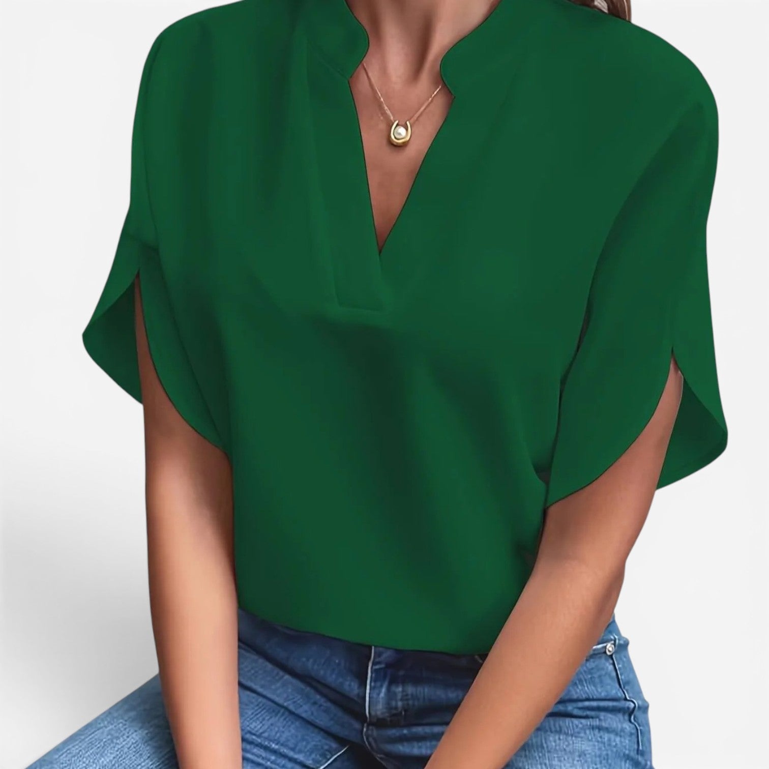 Julie™ Bluse med V-udskæring