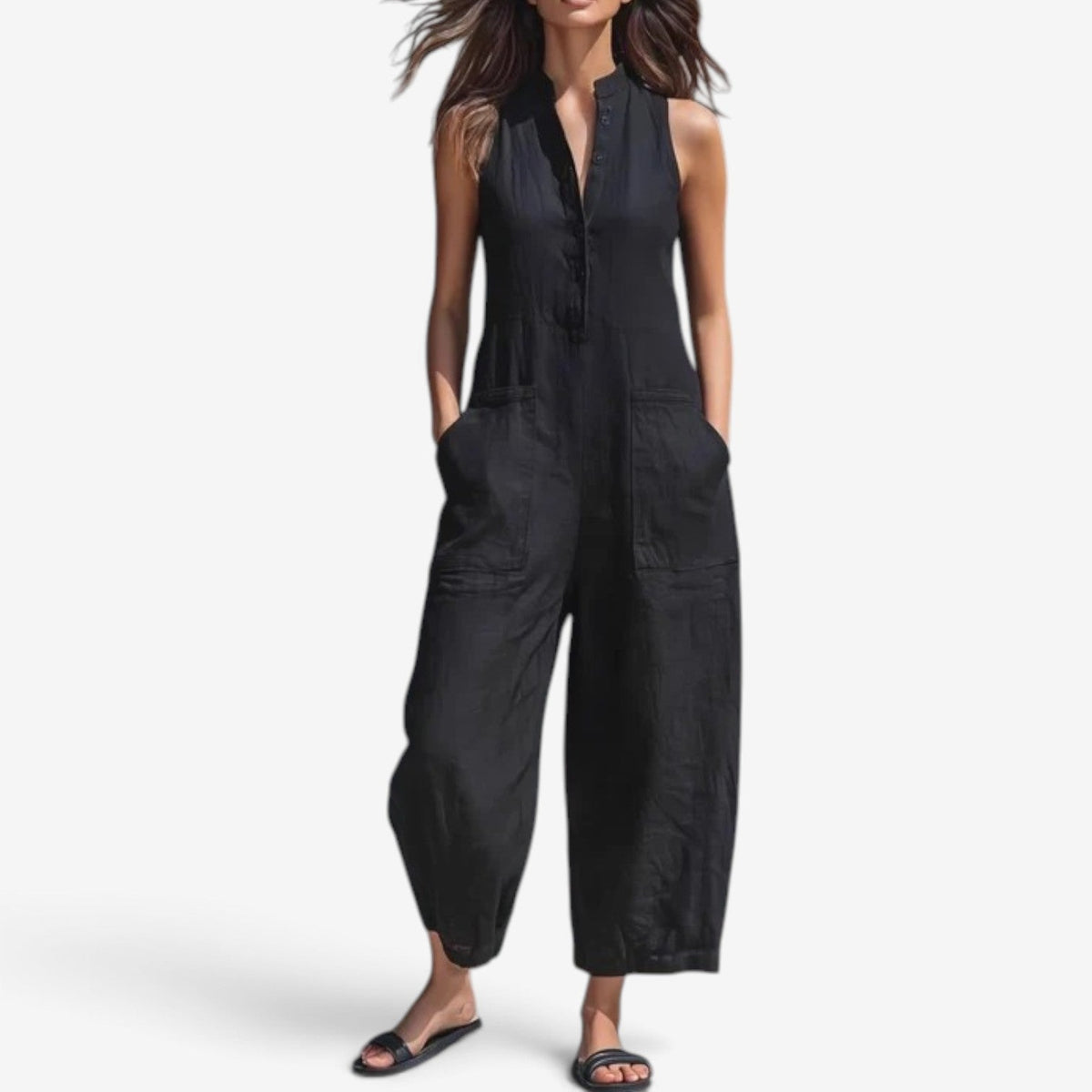 Georgia™ Ærmeløs jumpsuit med vide ben