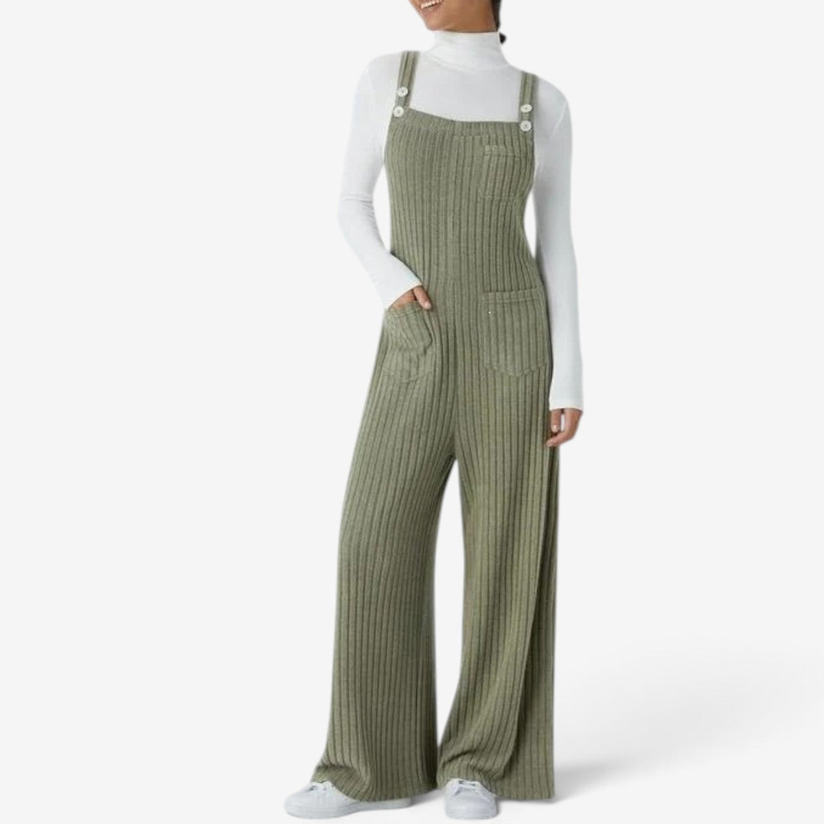 Ellaria™ Ribbet overall med vide ben