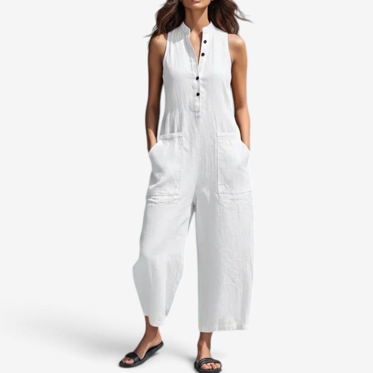 Georgia™ Ærmeløs jumpsuit med vide ben