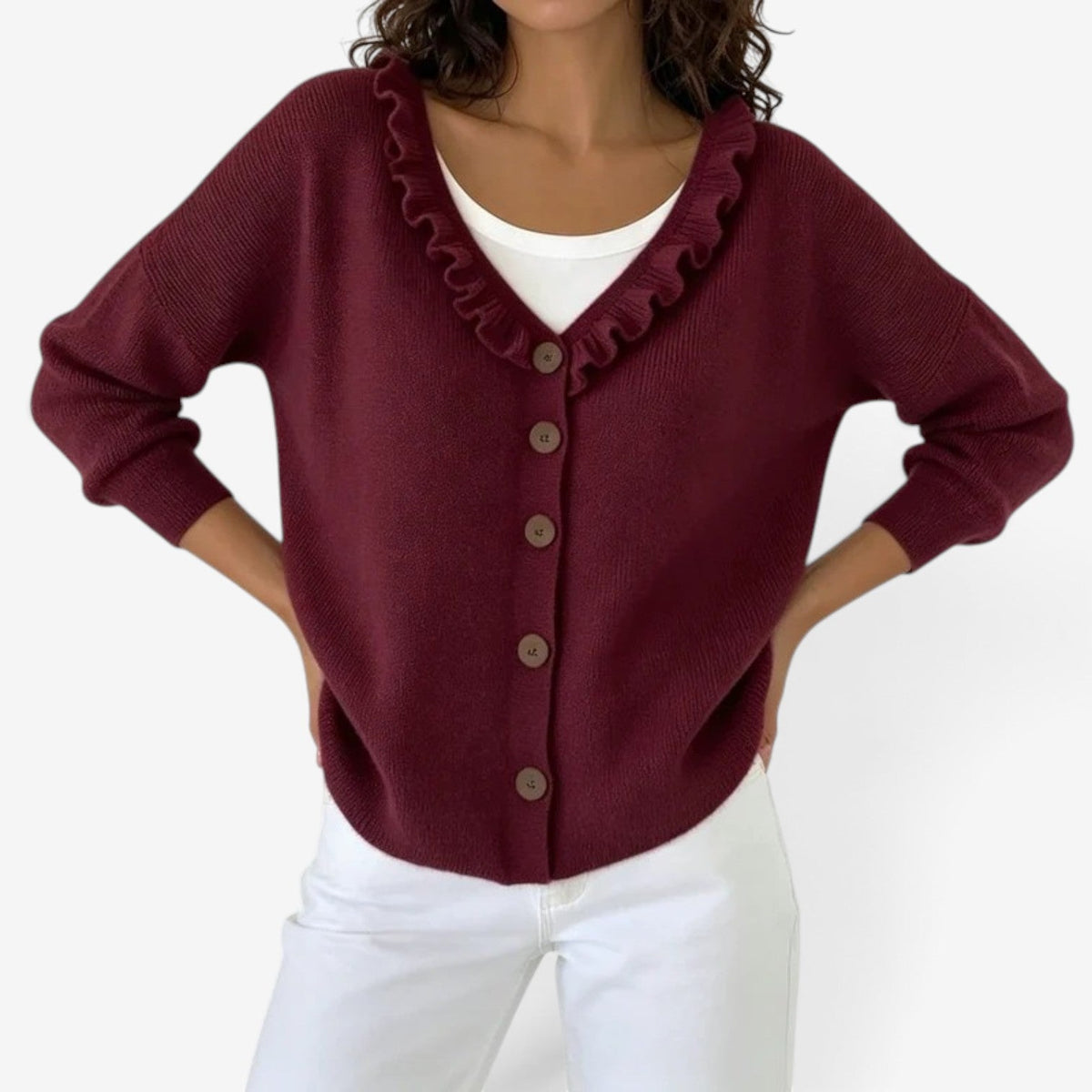 Marel™ Flæsestrikket cardigan