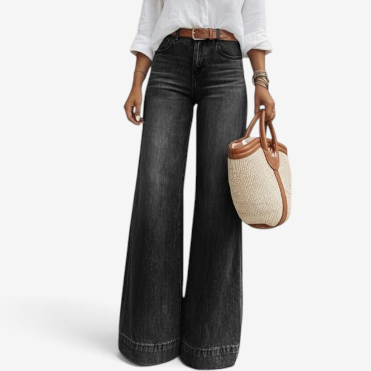 Macy™ Jeans med vide ben og flare