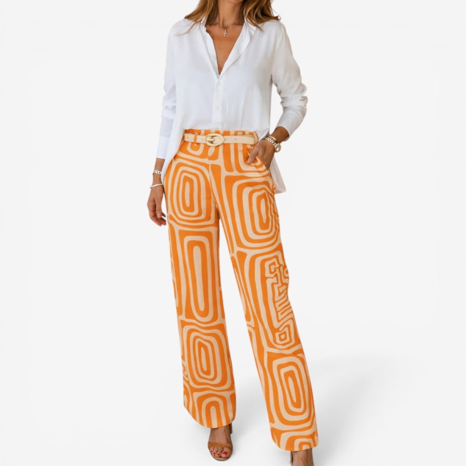 Rosa™ Elegant kjole med print