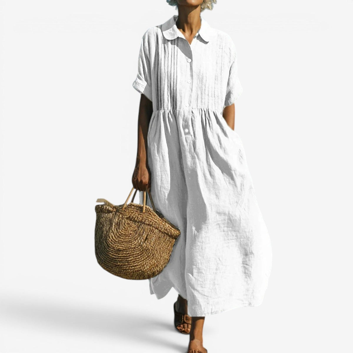 Elina™ Midi skjortekjole