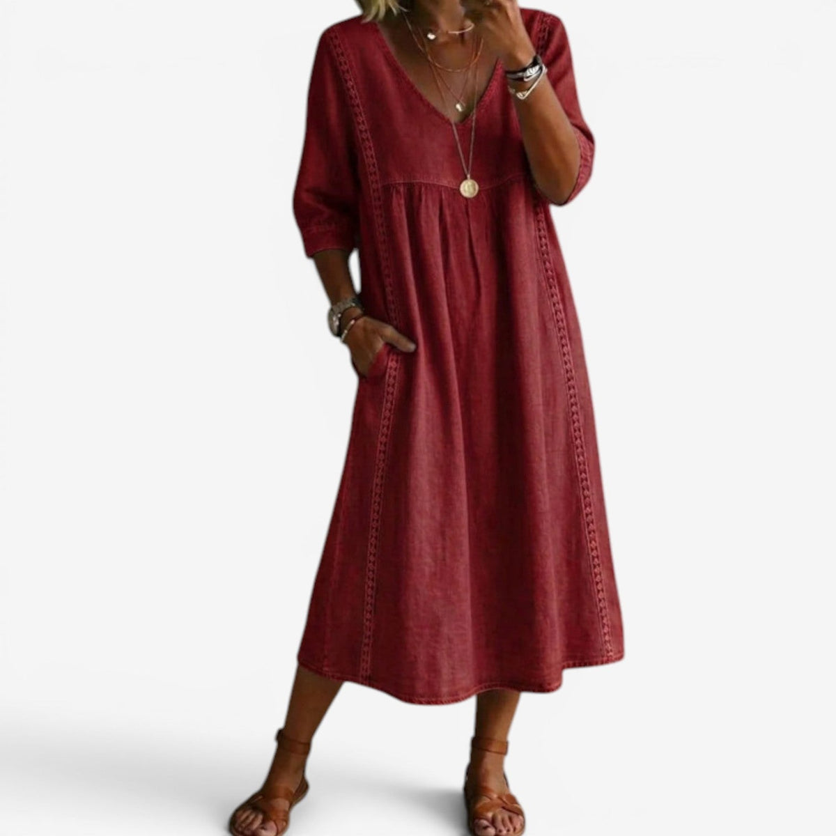Carolline™ Sommerkjole med broderi