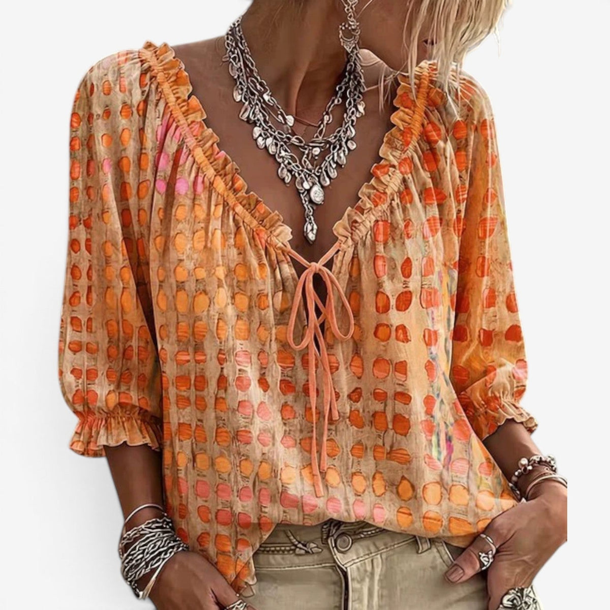 Ellena™ Boho-elegant bluse