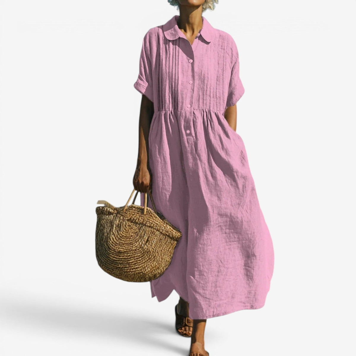 Elina™ Midi skjortekjole