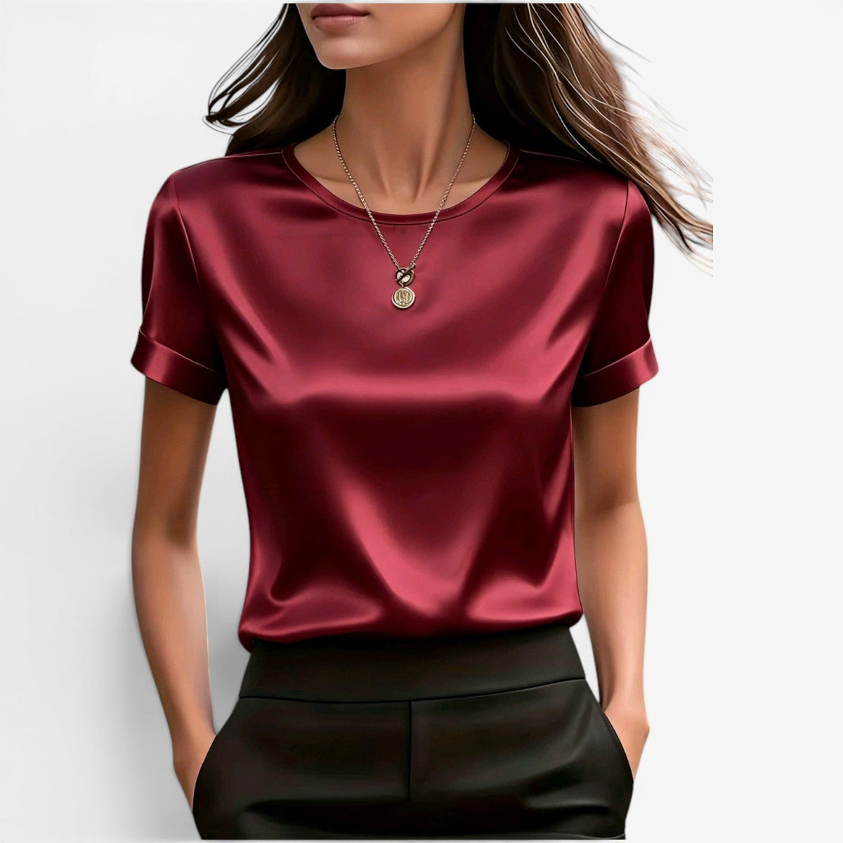 Adina™ Elegant Satin T-shirt