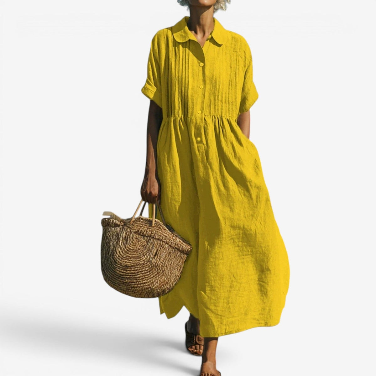 Elina™ Midi skjortekjole