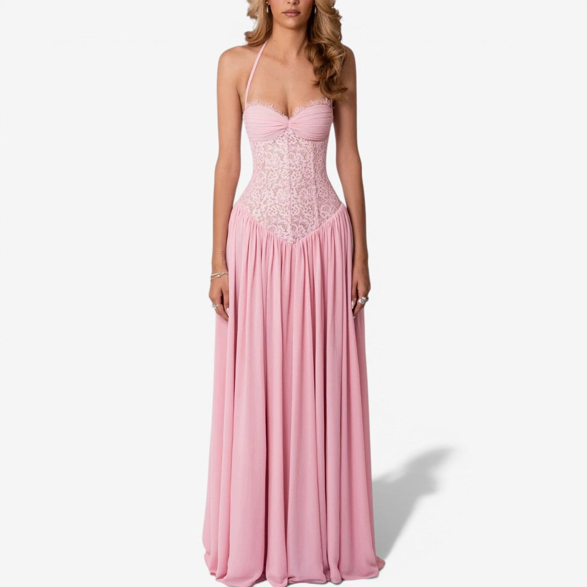 Astrid™ Lang Chiffonkjole