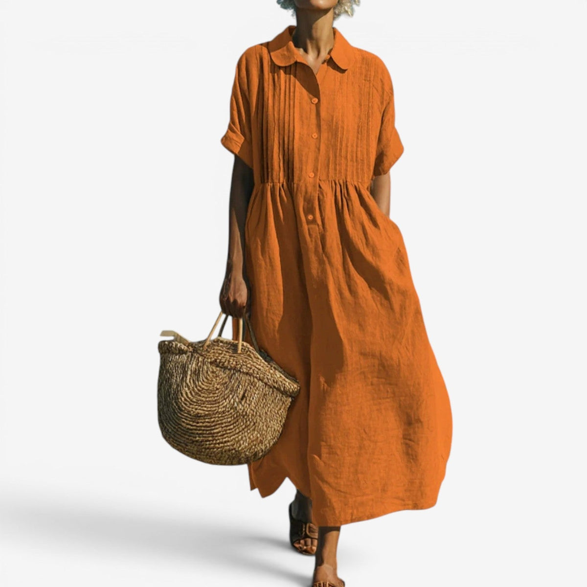 Elina™ Midi skjortekjole
