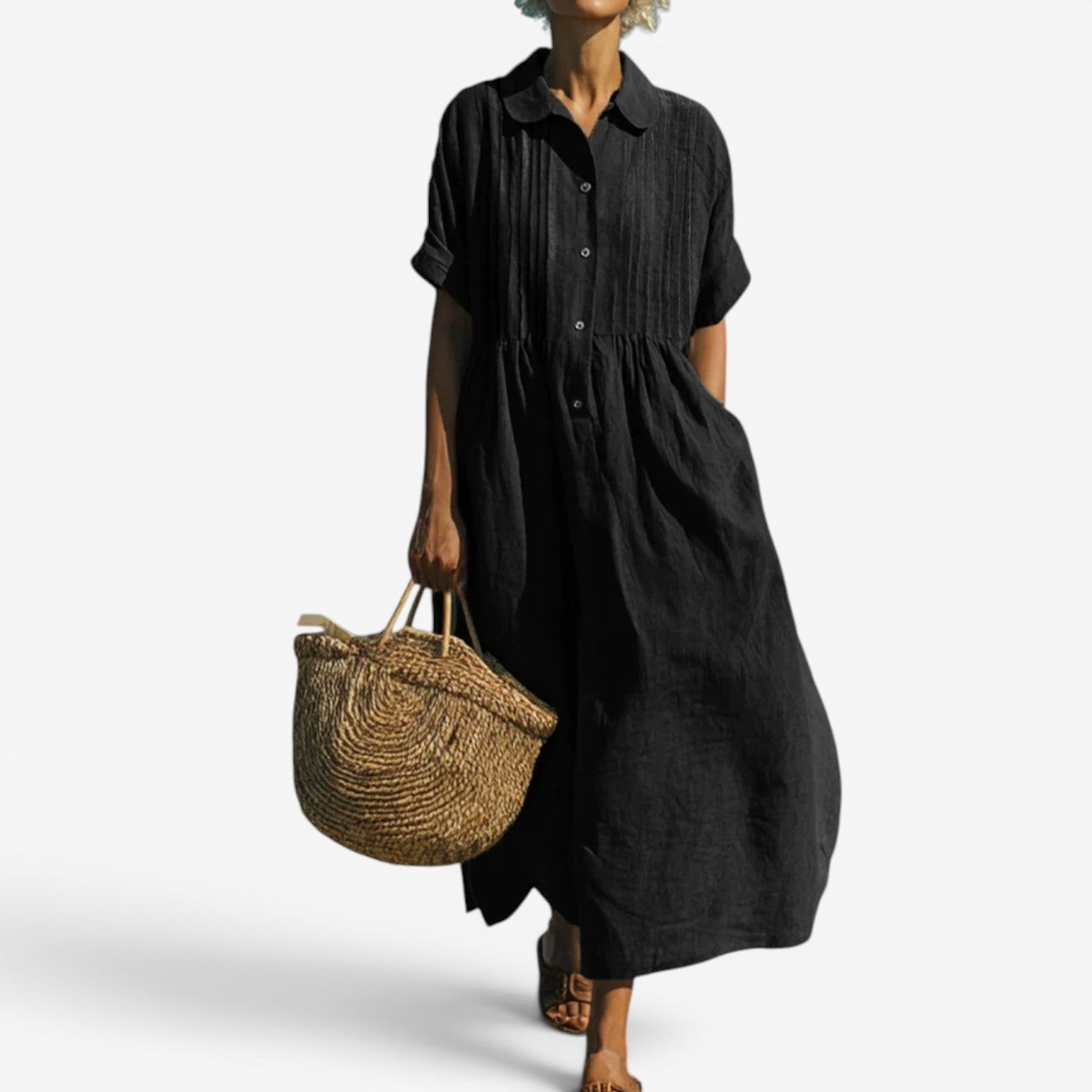 Elina™ Midi skjortekjole