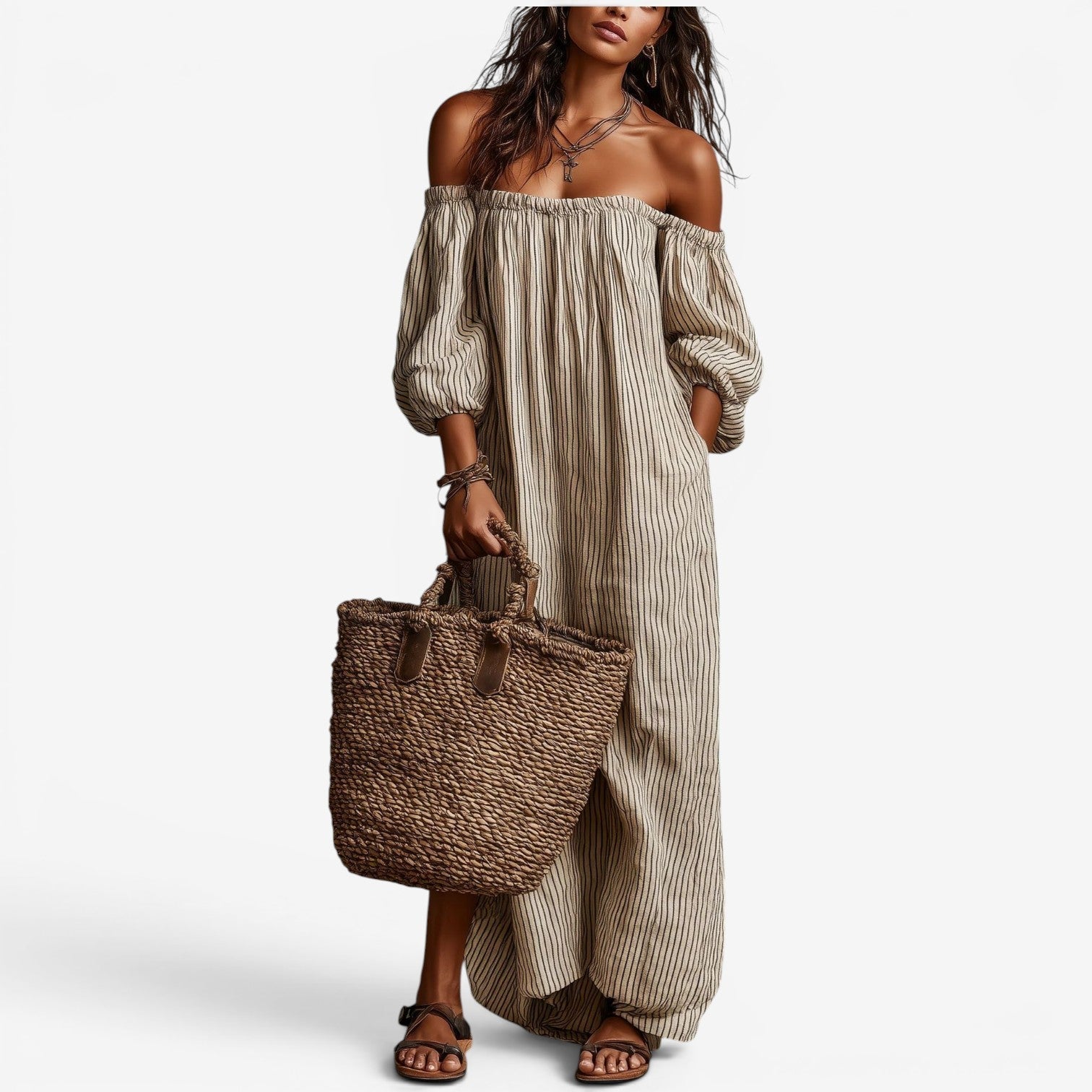 Faustina™ Jumpsuit med V‑udskæring og knapper