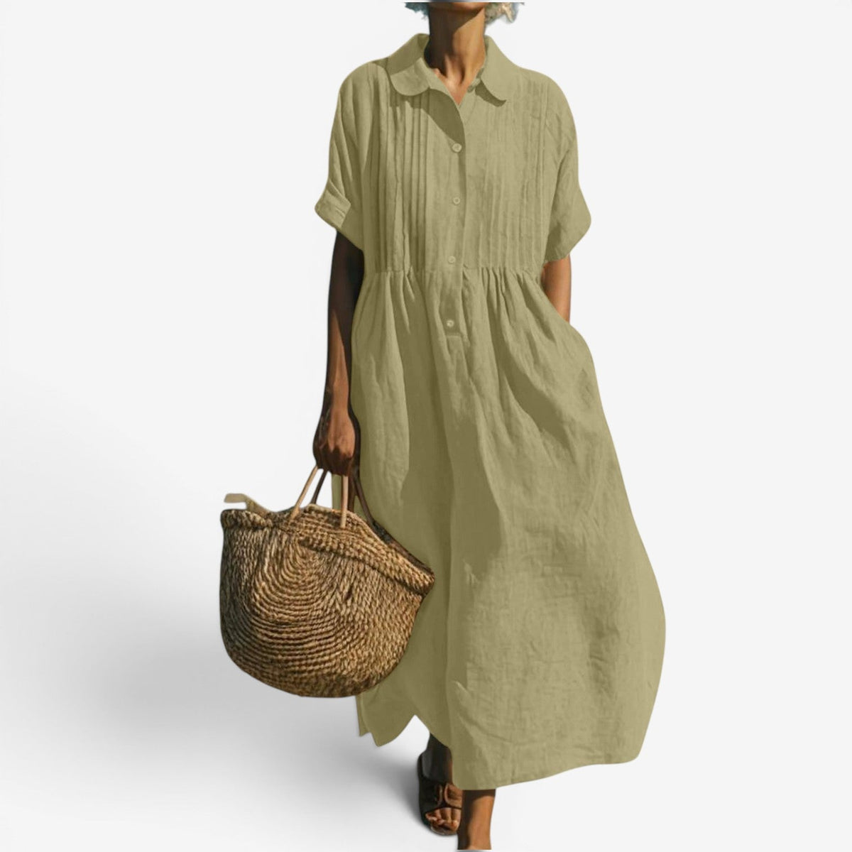 Elina™ Midi skjortekjole
