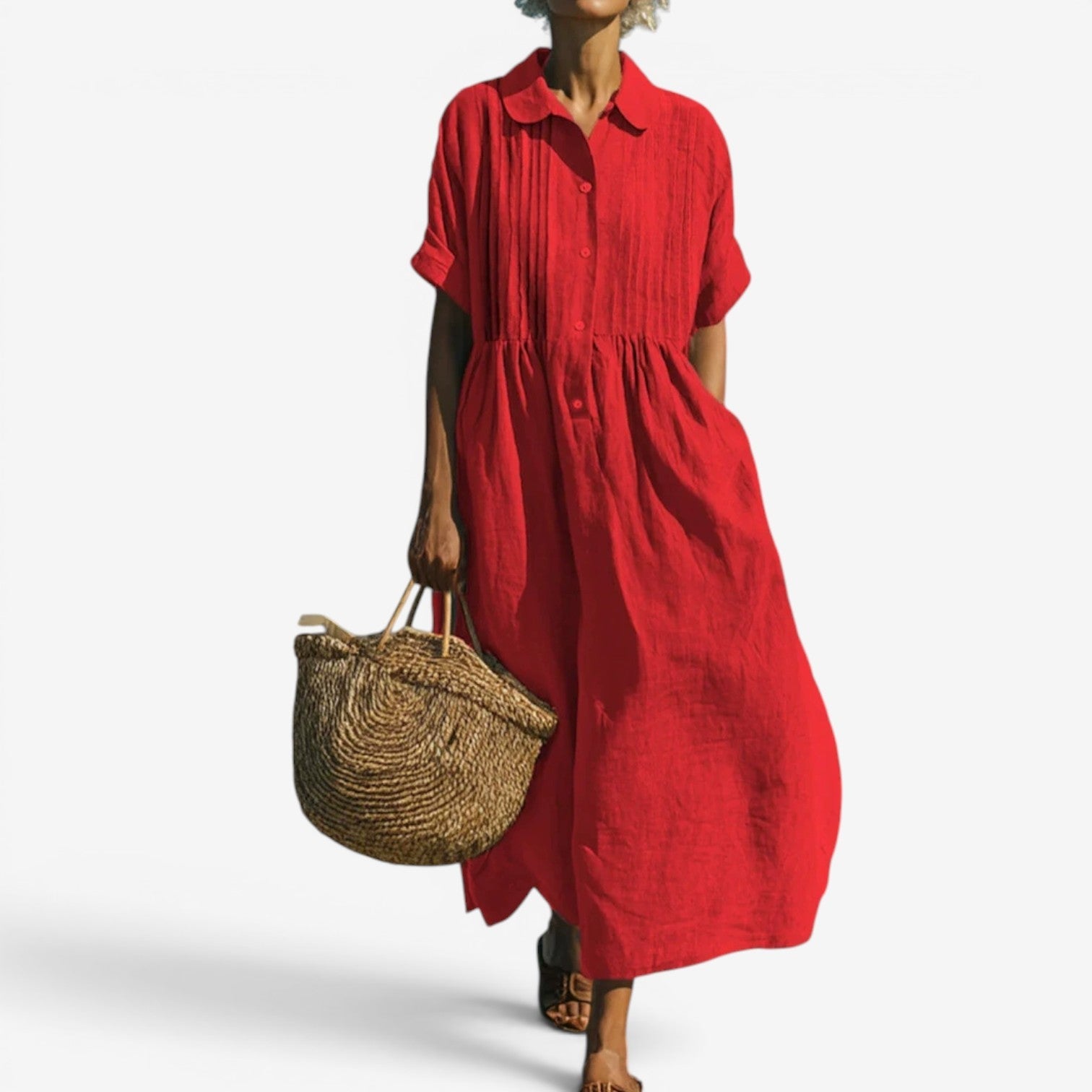 Elina™ Midi skjortekjole