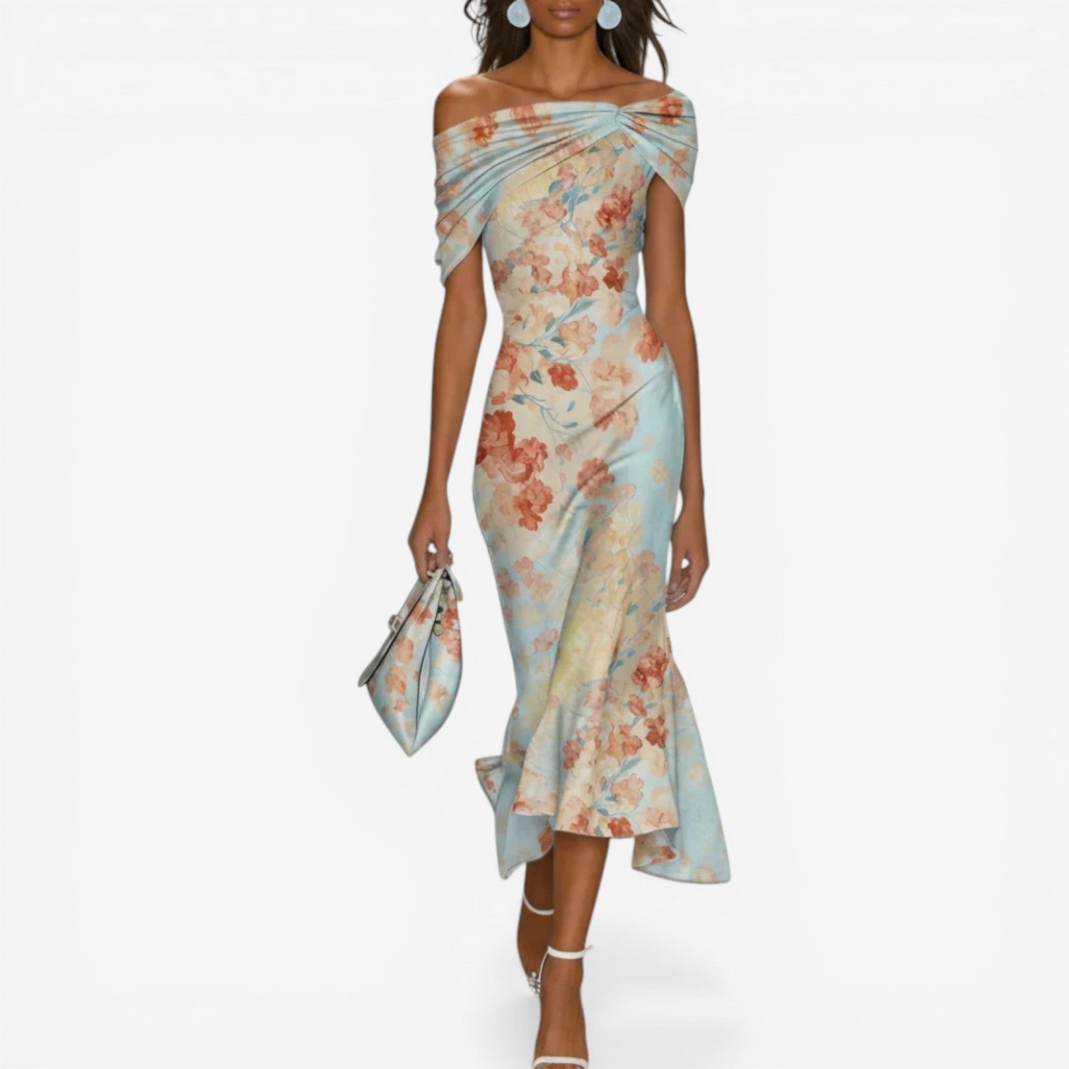 Glaiza™ Blomstret midi-kjole