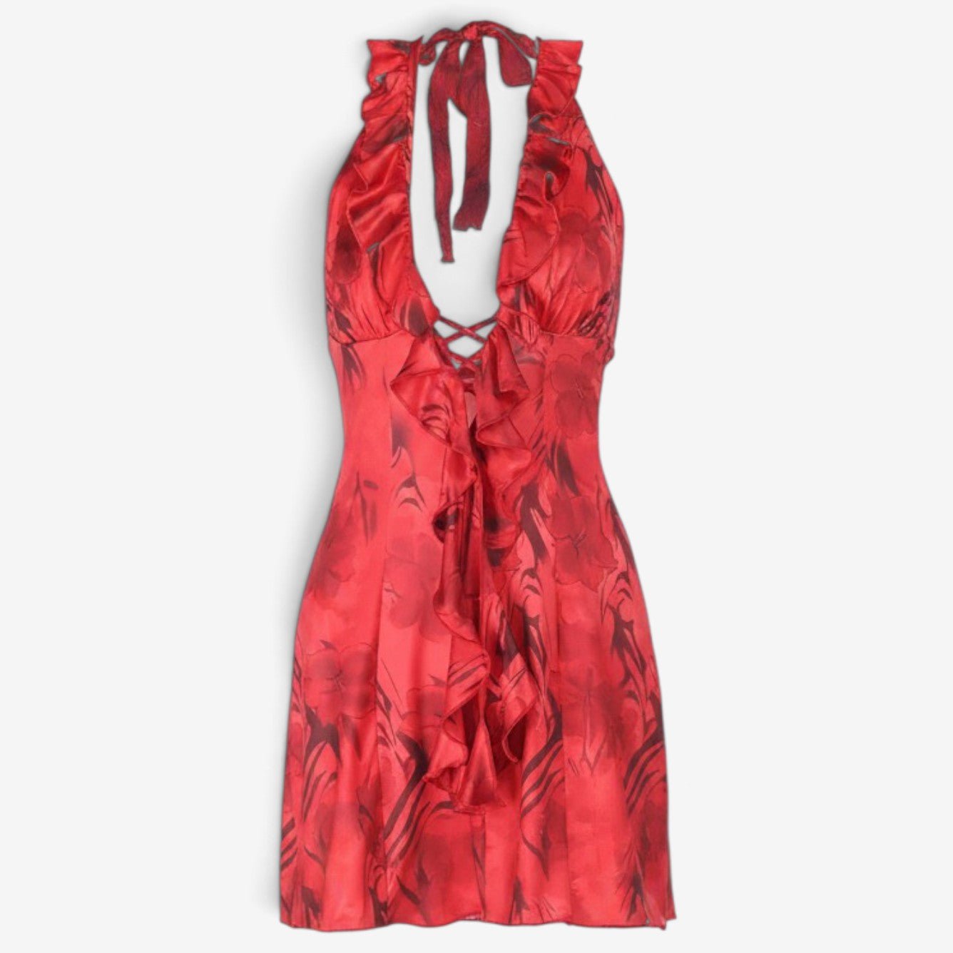 Glenda™ Ruffled halter midikjole