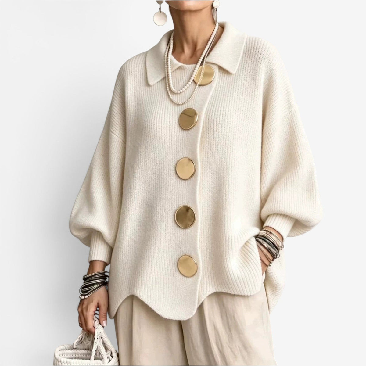 Chona™ Oversized strikket cardigan sweater