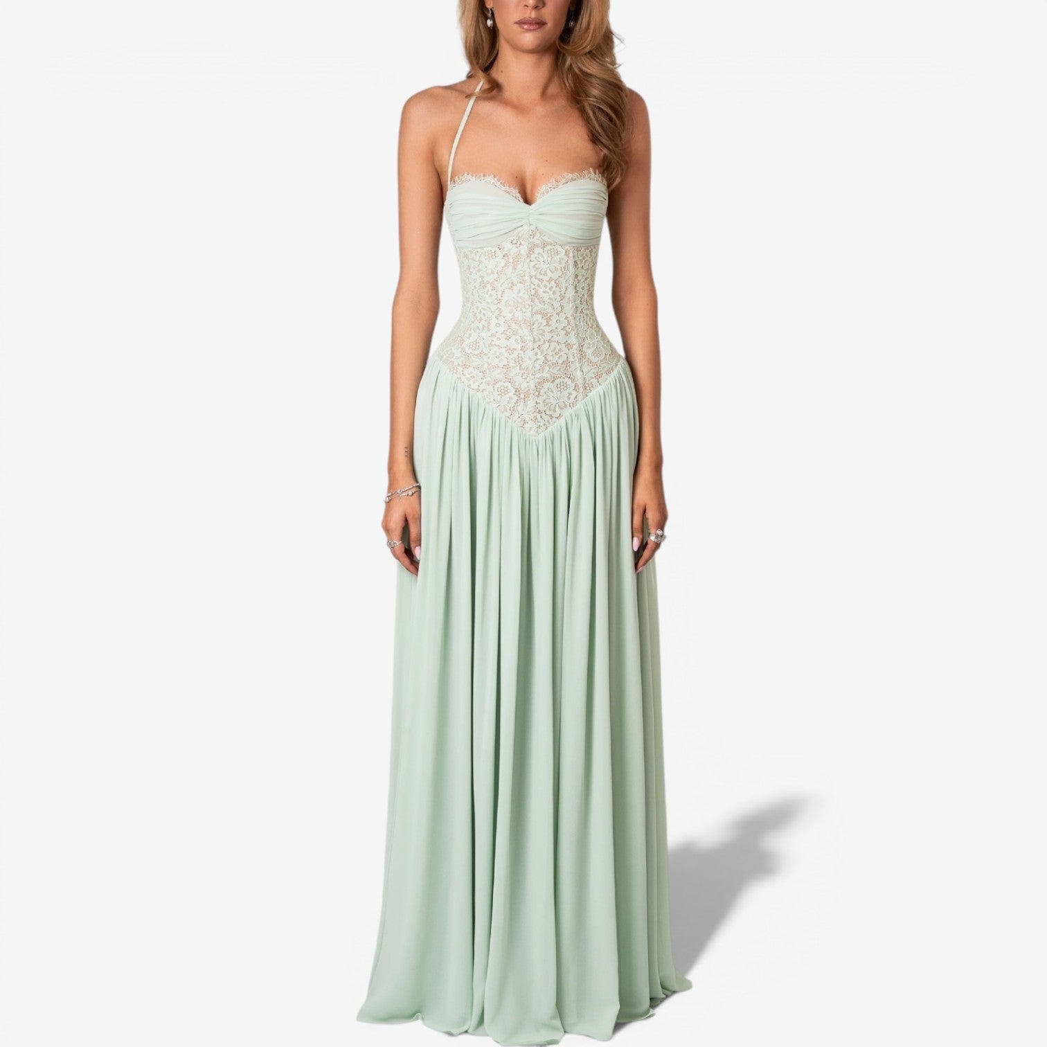 Astrid™ Lang Chiffonkjole