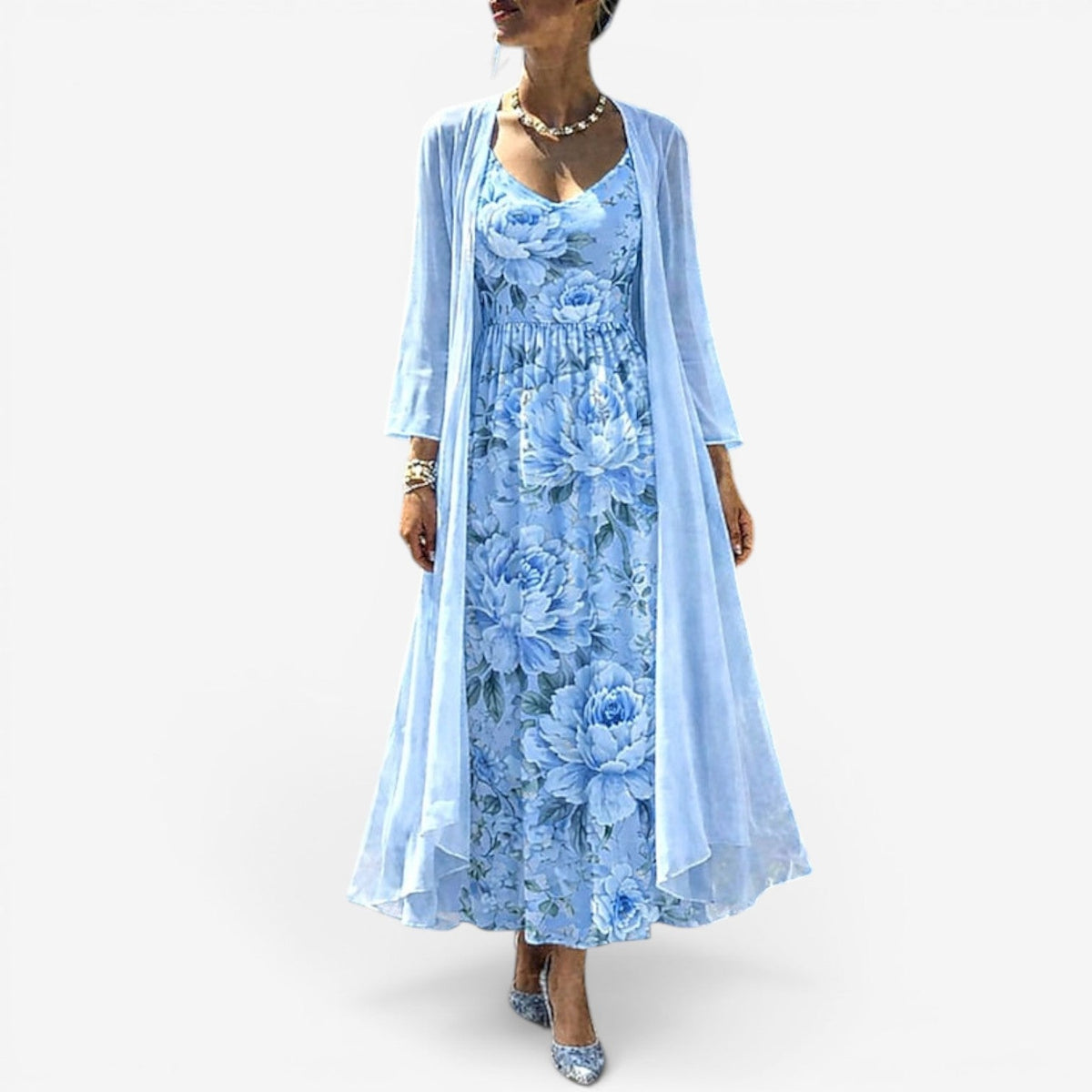 Olivia™ Lang blomstret kjole