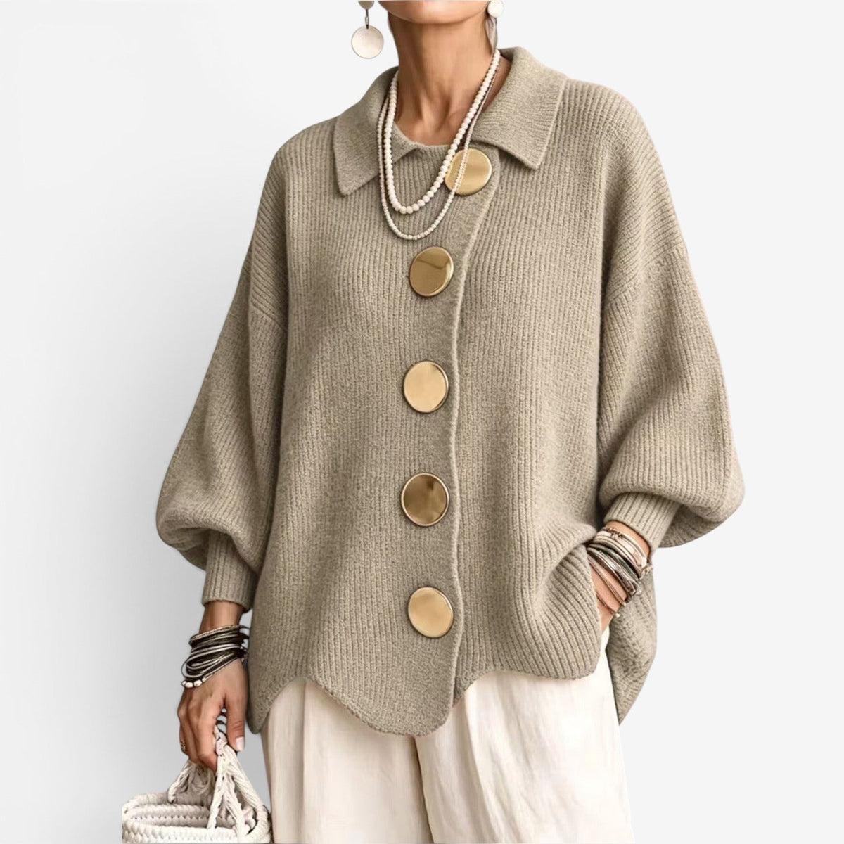 Chona™ Oversized strikket cardigan sweater