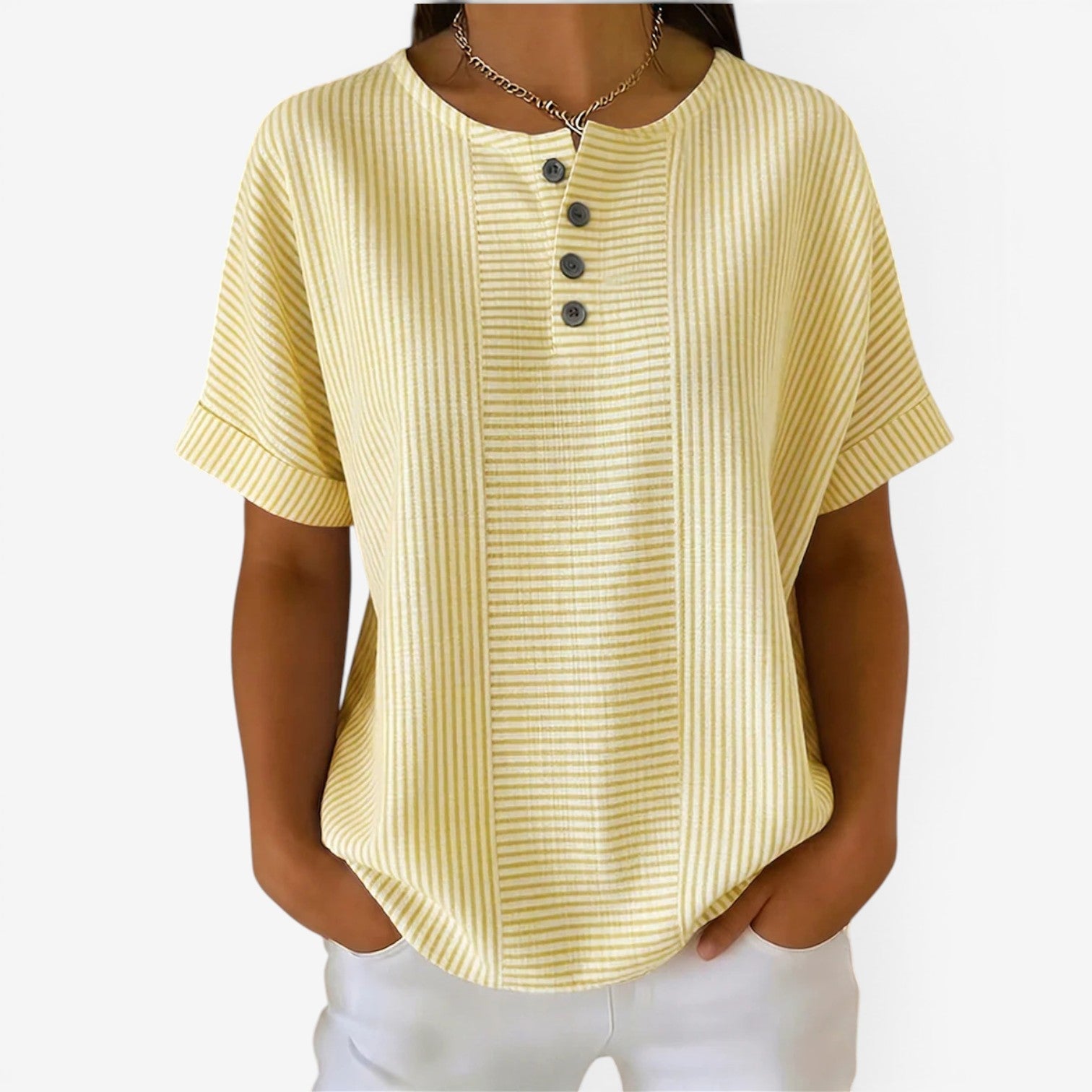 Danica™ Afslappet stribet bluse