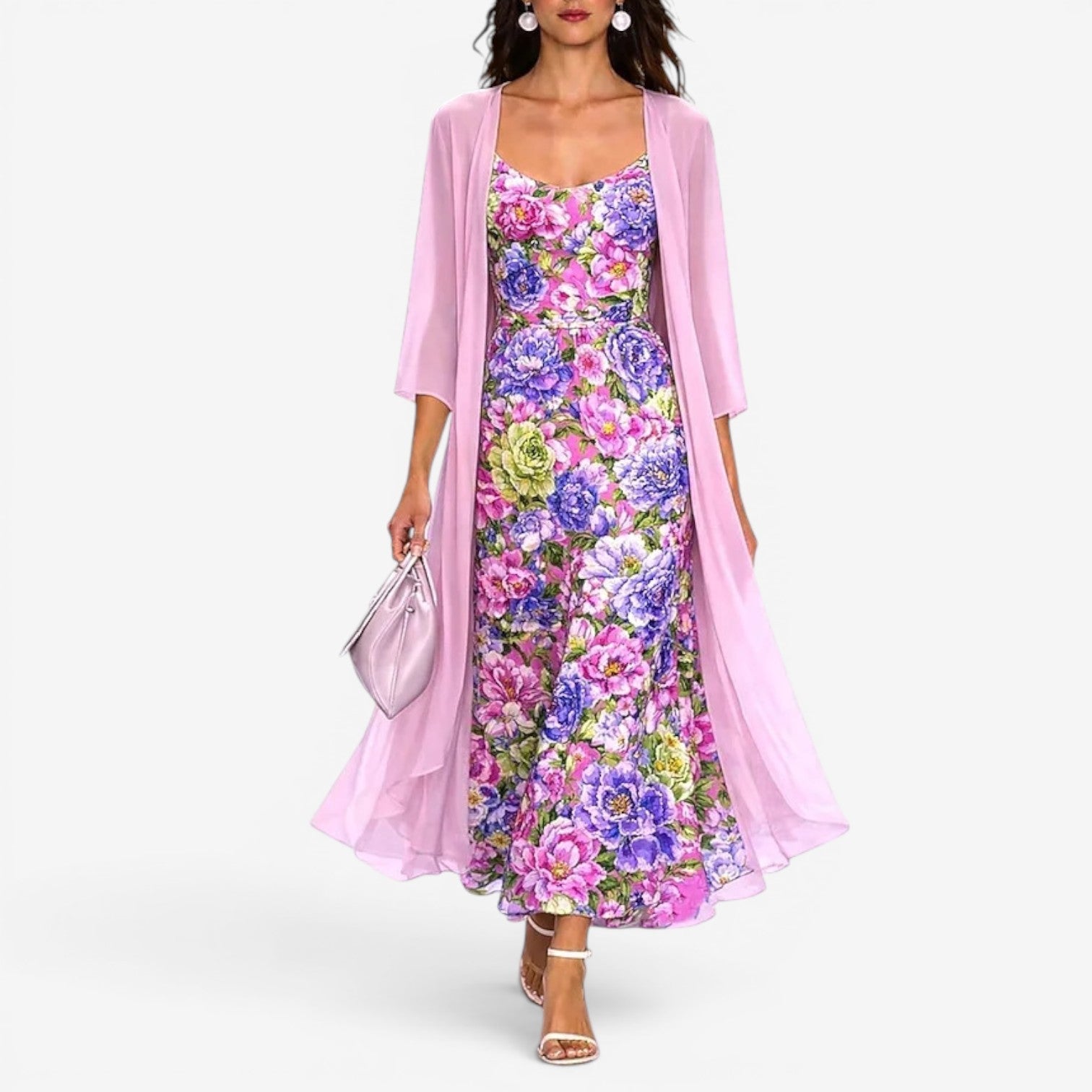 Olivia™ Lang blomstret kjole