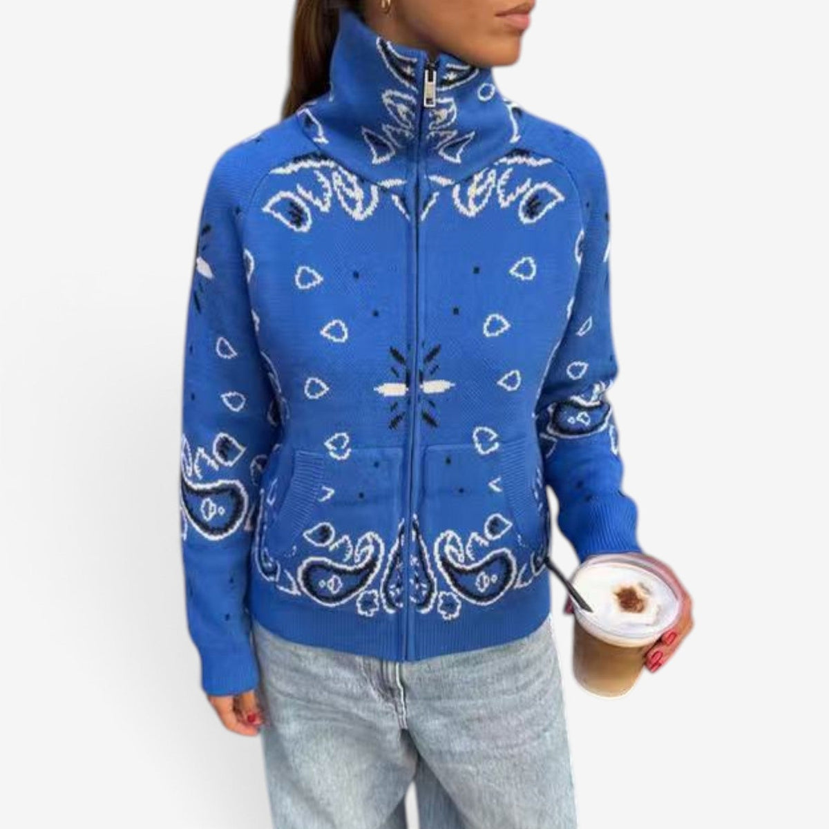 Nerissa™ Bandana strikket cardigan