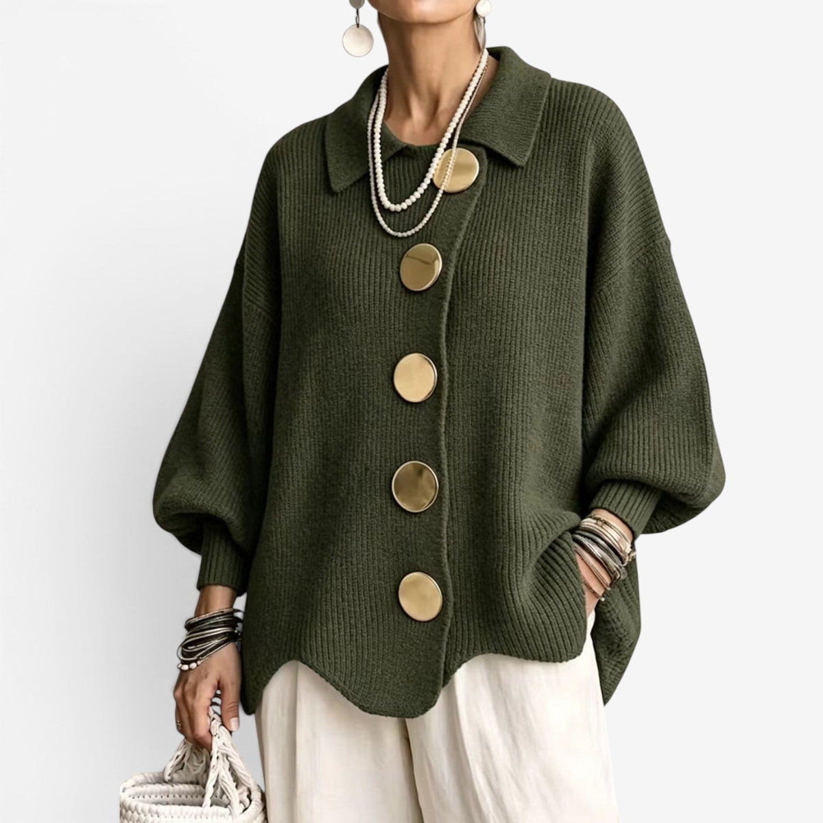 Chona™ Oversized strikket cardigan sweater
