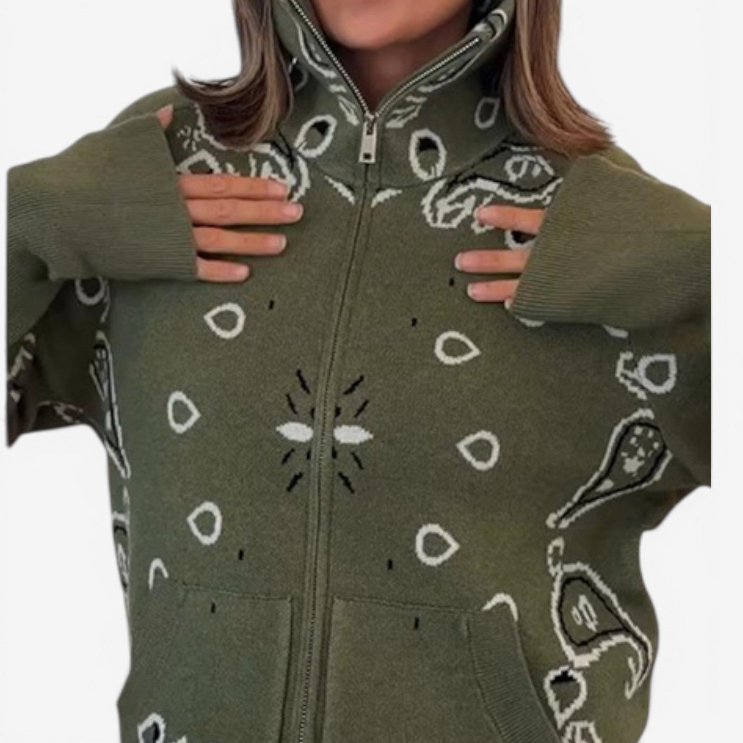 Nerissa™ Bandana strikket cardigan