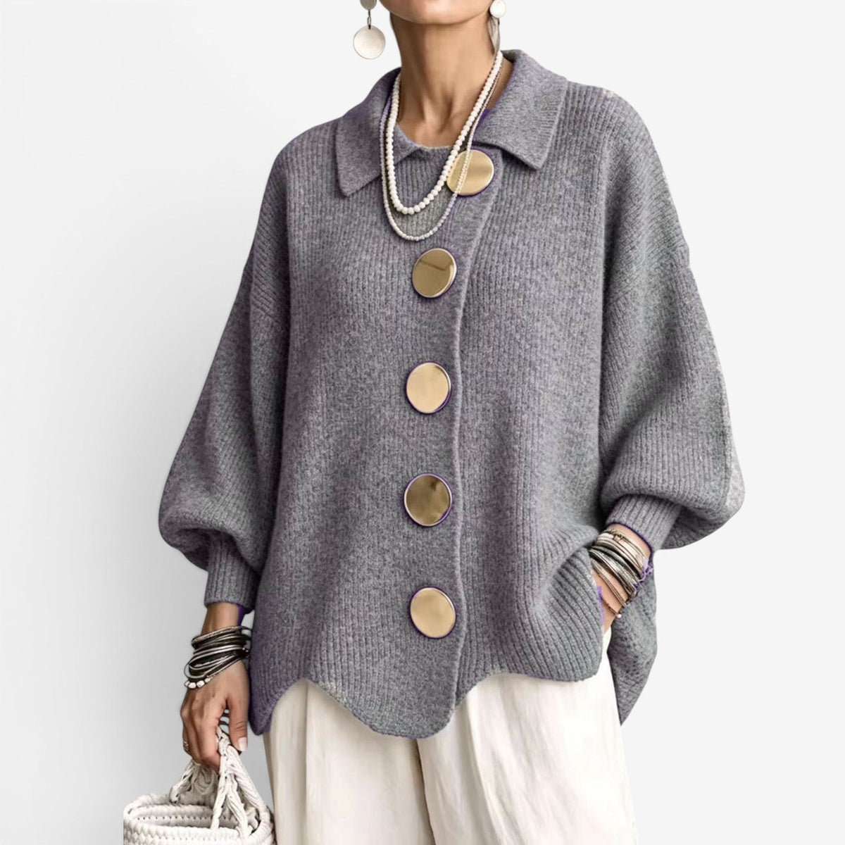 Chona™ Oversized strikket cardigan sweater
