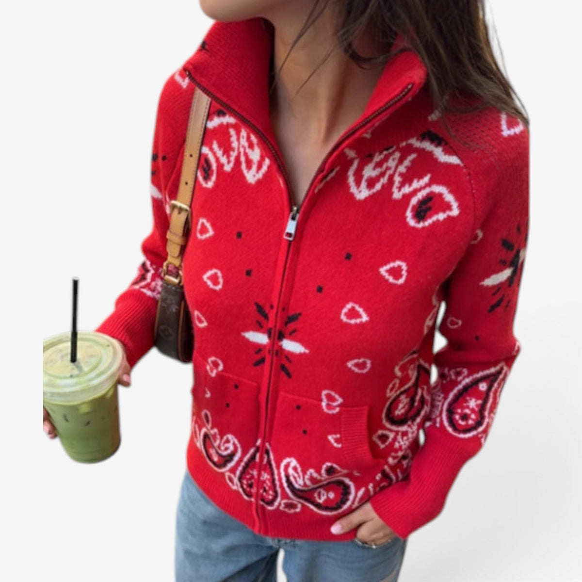 Nerissa™ Bandana strikket cardigan