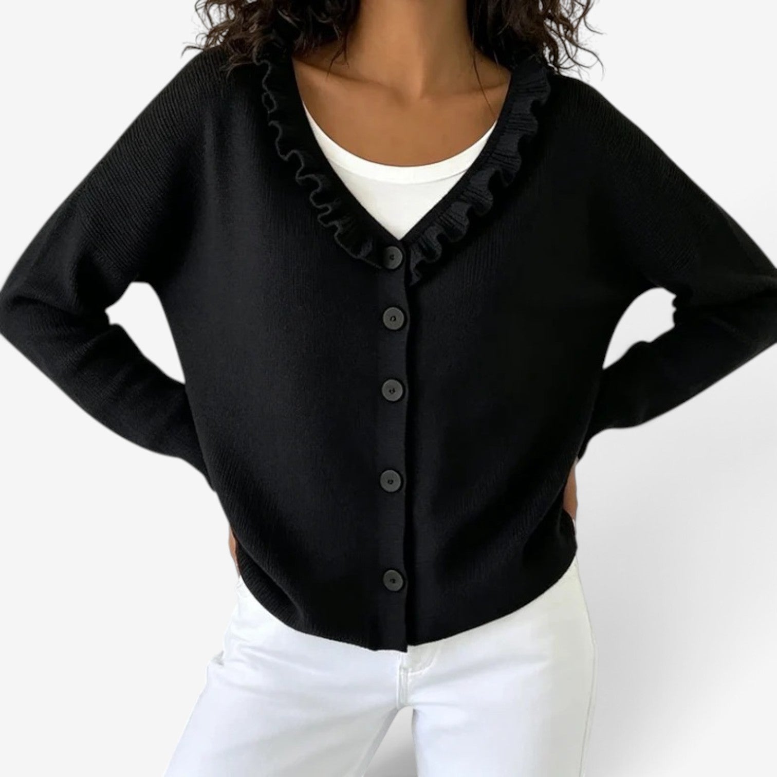 Marel™ Flæsestrikket cardigan