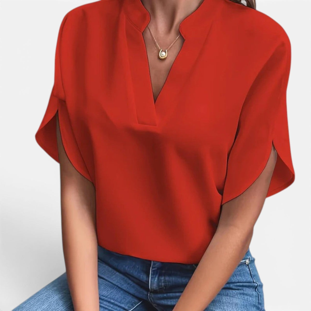 Jewel™ Bluse med V-udskæring
